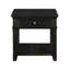 Table de bout de salon gris anthracite, construction en bois avec tiroir, tablette et ports de charge-695963047