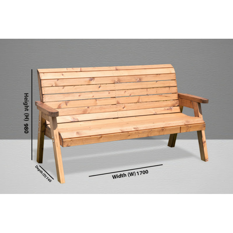 Fugate Solid Wood Outdoor Bench, Green