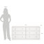 Ensemble de chambre à coucher 3 pièces - commode double 6 tiroirs et ensemble de table de chevet 2 pièces, blanc-1101986878