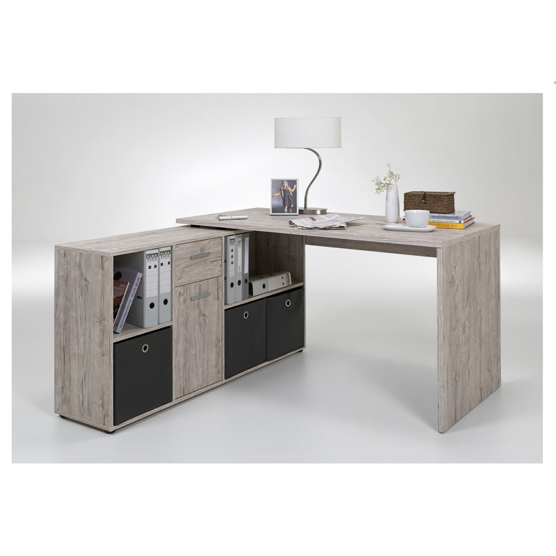 Clumm L-Shaped Writing Desk, Sand Oak