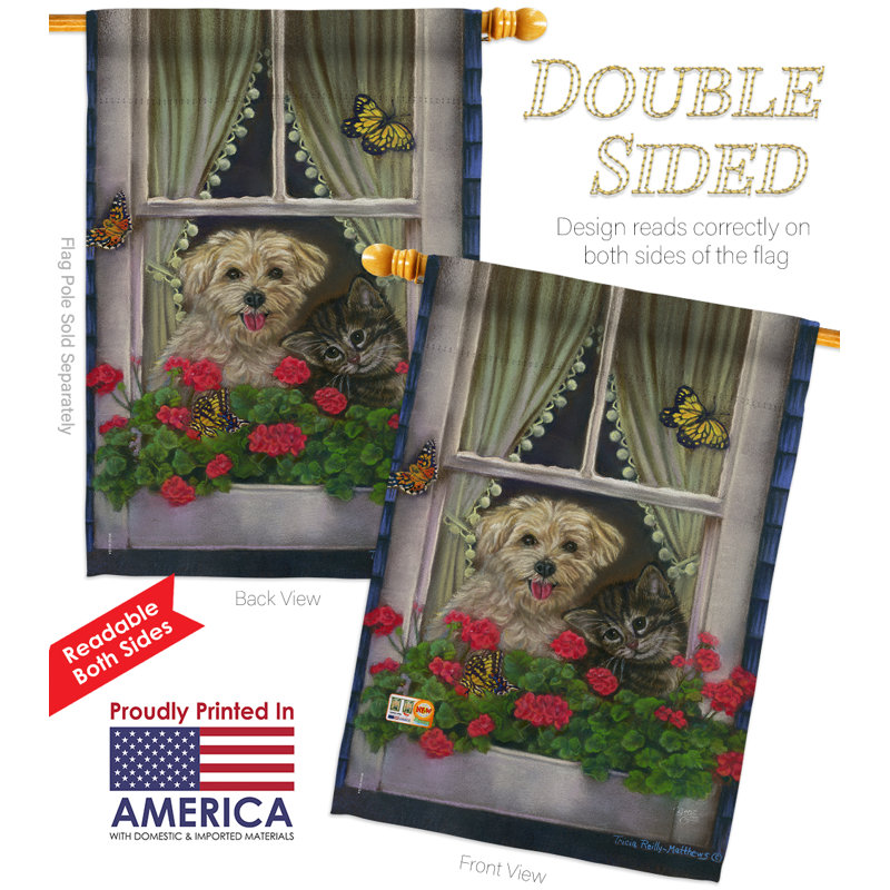 Ensemble de drapeaux 40 po x 28 po en polyester à 2 côtés Tiller