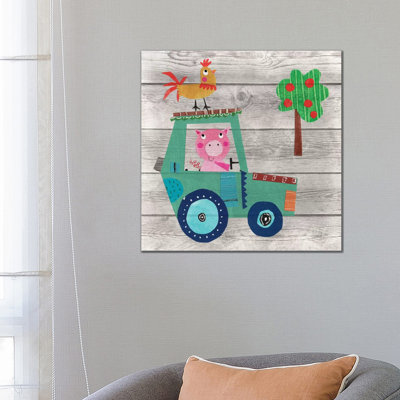 Tractor Pig by Katherine And Elizabeth Pope - Wrapped Canvas Gallery-Wrapped Canvas Giclée