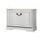 Banc de rangement pour chaussures avec 1 tiroir rabattable et tablette réglable, petite armoire à chaussures pour entrée, couloir, chambre à coucher - blanc antique