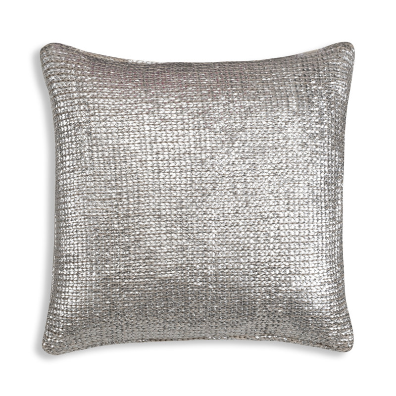 Piper Acrylic Knit Pillow, Silver
