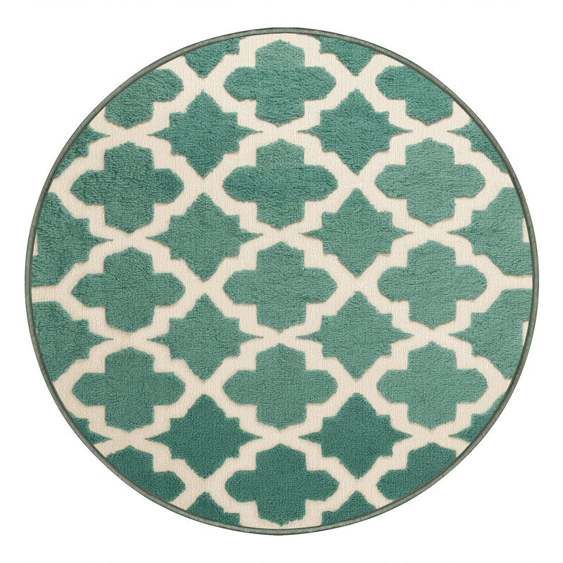 Tapis vert en treillis lavable à la machine, Rond 3 pi
