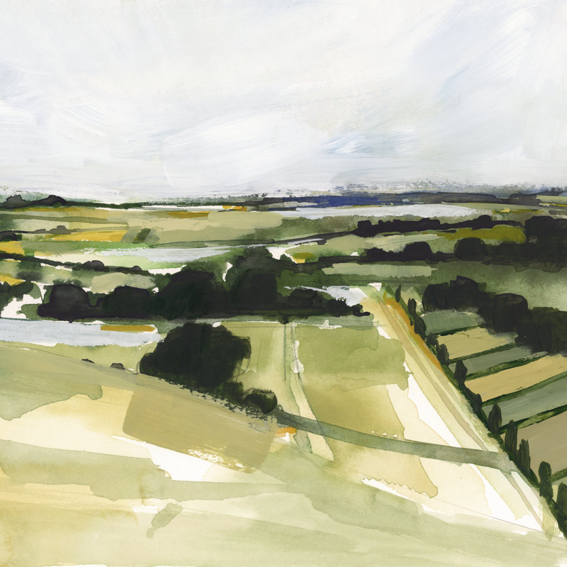 Patchy Landscape I by Victoria Barnes - Wrapped Canvas Painting, 30cm H x 30cm W x 3.8cm D