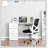 47" Modern Home Office Computer Desk Bookcase Combo Writing Table Workstation with 3 Drawer