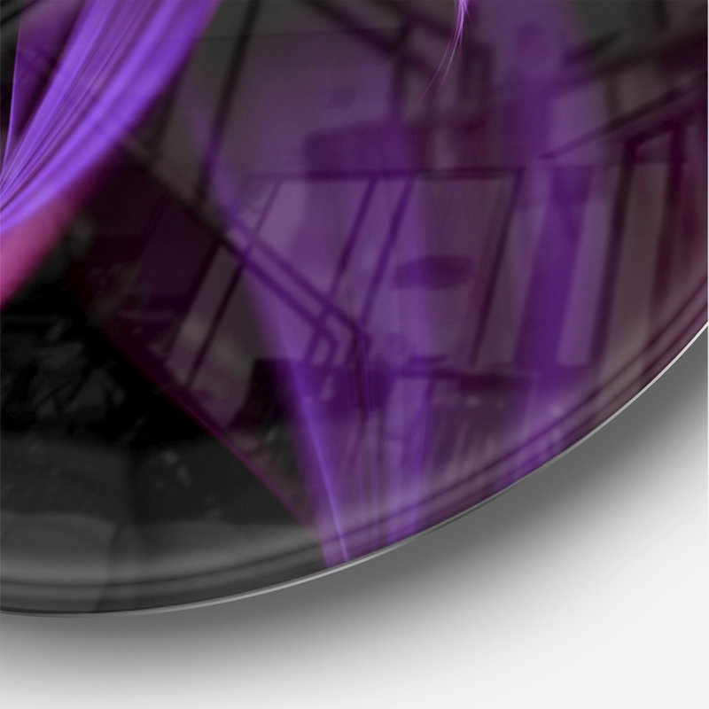 Fractale fleur mauve - horloge murale moderne, Surdimensionné