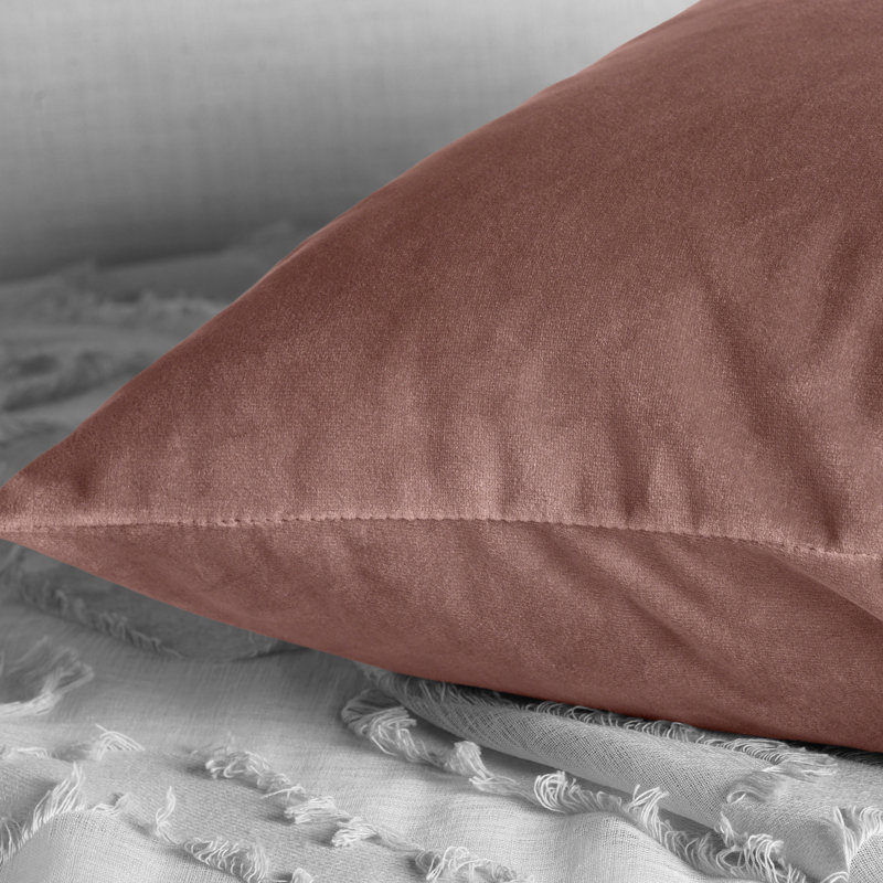 Heritage Plush Velvet Throw Pillow Covers - Decorative Pillow Covers, Wild Rose