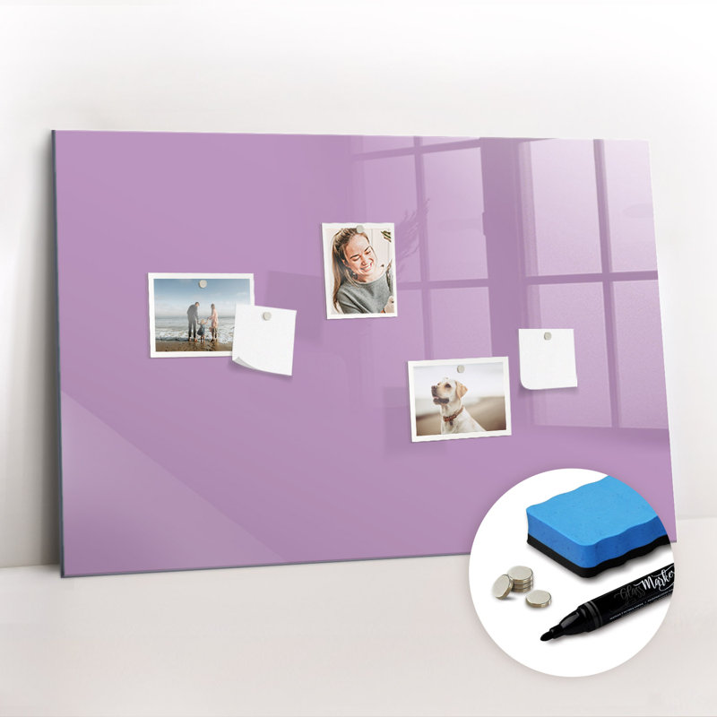 Magnetic Glass Dry Erase Board, Lilac