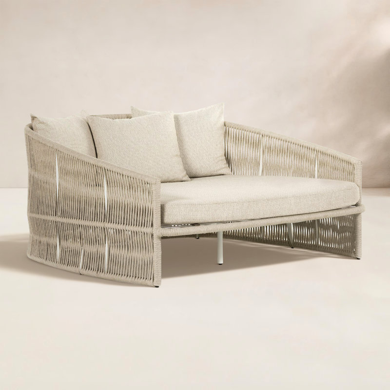 Porto Outdoor 2 - Seat Patio Daybed, Faye Sand/White