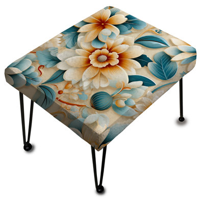 Vintage Moroccan Rich Tones Flowers - Damask Rectangle Ottoman