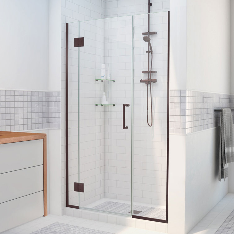 Unidoor-X 66.5" W x 72" H Frameless Shower Door with Fixed Panel