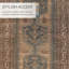 Tapis oriental en polyester tissé à la machine lavable à la machine en brun / bleu / brun clair-1165598528