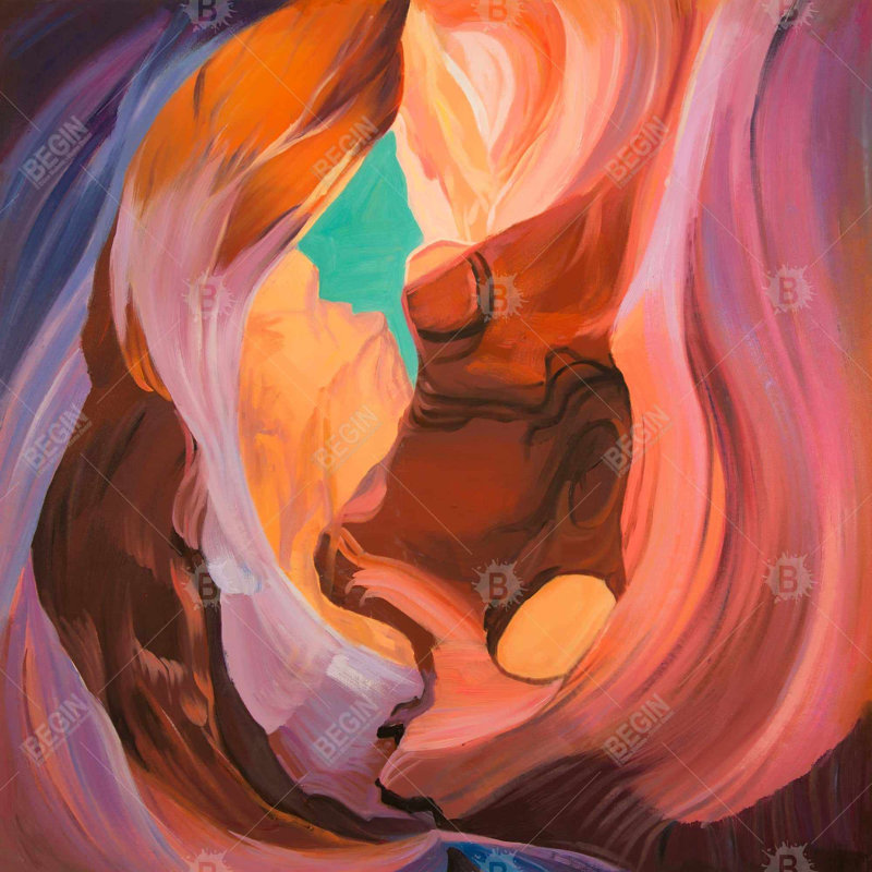 "Vue intérieure de l'Antelope Canyon" sur toile