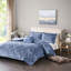 Édredon en velours simple / simple TG - Pervenche bleue avec bourre, édredon en losange, taie décorative, coussin, plateau de lit de luxe lavable, 2 taies décoratives, 1 machine-127323251-127323253