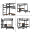 Bunk Bed With Folding Table, 3 Storage Drawers, Made Of Metal, Suitable For A Single Bed, Equipped With LED Lights And Charging Stations
