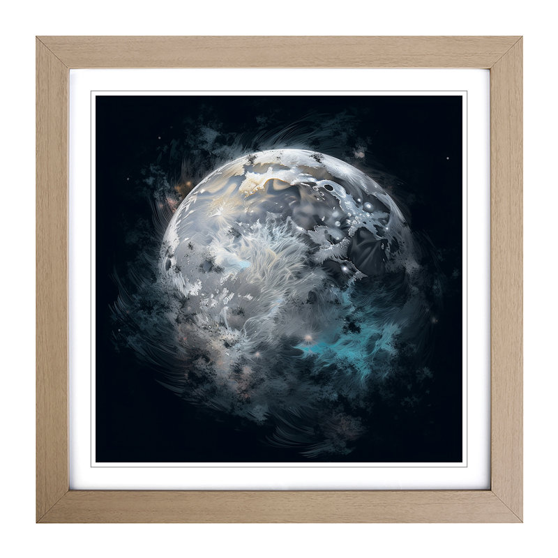 Moon Digital Art No.1 - Framed Print, Oak