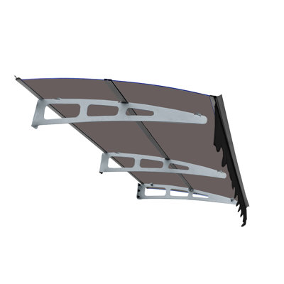 79" Wide X 34" Deep Door Window Awning - Polycarbonate Sheet & Aluminum Alloy Bracket , Protected For Masonry Wall Canopy 79"x34" Brackets Wind Resistance
