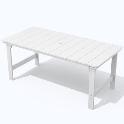 Harborview All-Weather HDPE Outdoor Patio Dining Table With Umbrella Hole