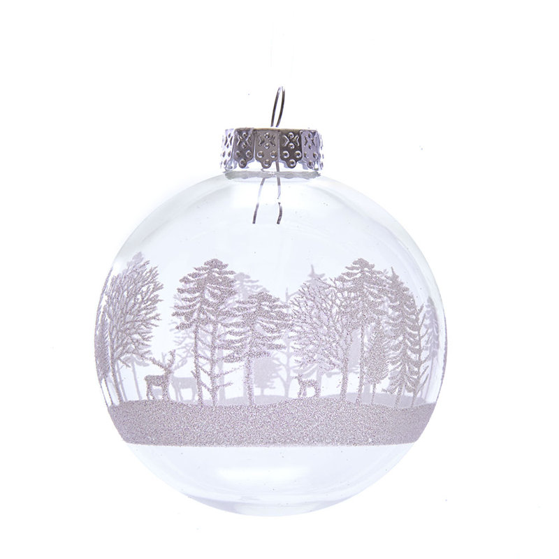 13.07'' Glass Plants & Flowers Ball Ornament