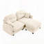 Canapé modulaire en chenille 2 places avec 2 coussins et repose-pieds