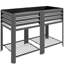 Lit de jardin surélevé, jardinière surélevée en acier galvanisé avec tablette de rangement-2039293002