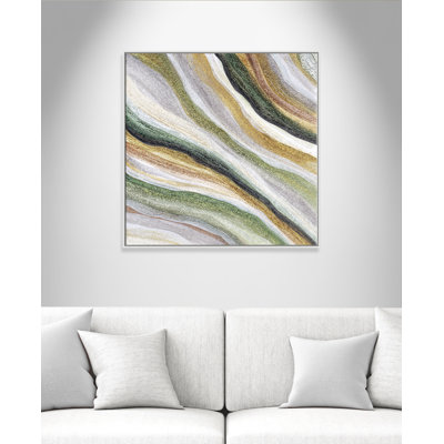 Modern Agate " Modern Agate Green Tones " Painting Print