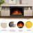 60" Electric Fireplace TV Stand with Remote,4 Flame & 12 Crystal Colors with Auto-Glow,Fully Adjustable 3D Flame,Sleep Timer & Safety Protection,Light Oak-1480095828