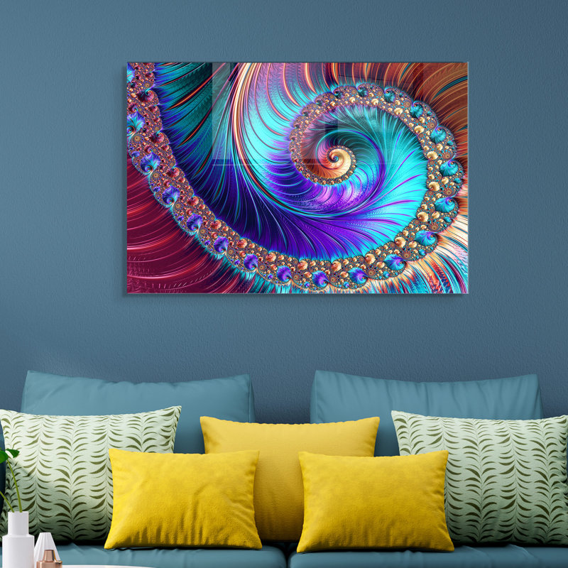 Peinture élégante en verre trempé de 11,8 po x 17,7 po | 100% verre trempé, épaisseur: 0,16 pouce | Superbe art mural pour la décoration intérieure, durable et facile à nettoyer, parfait pour les espaces de salon et de bureau