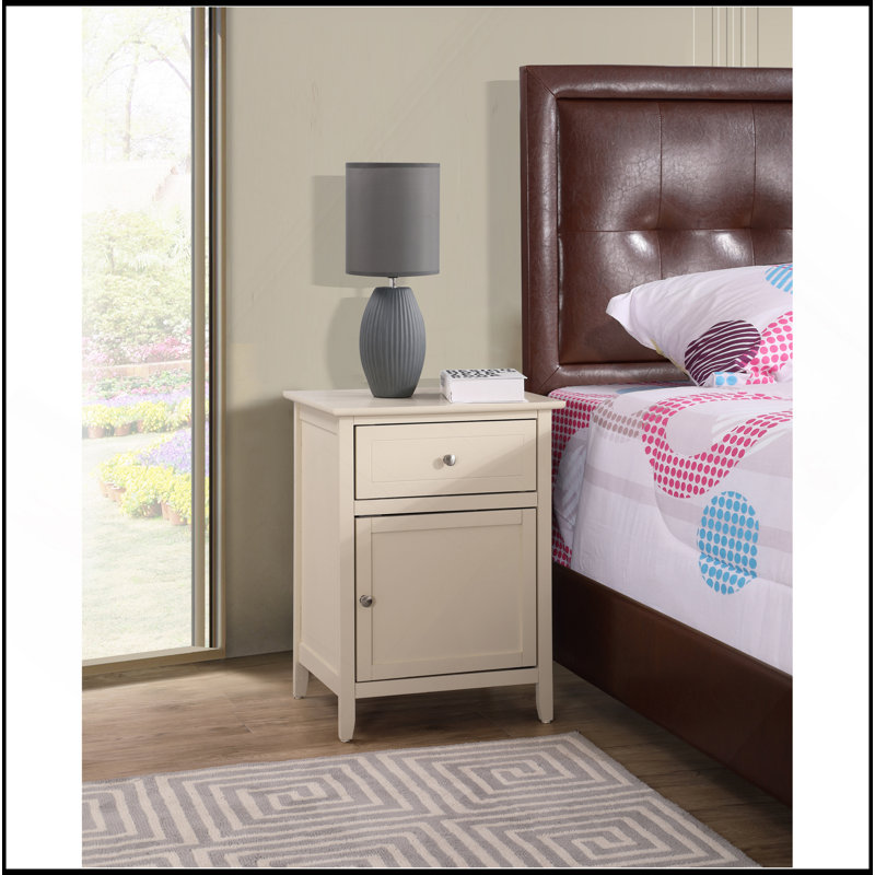Drawer /1 Door Nightstand, Beige
