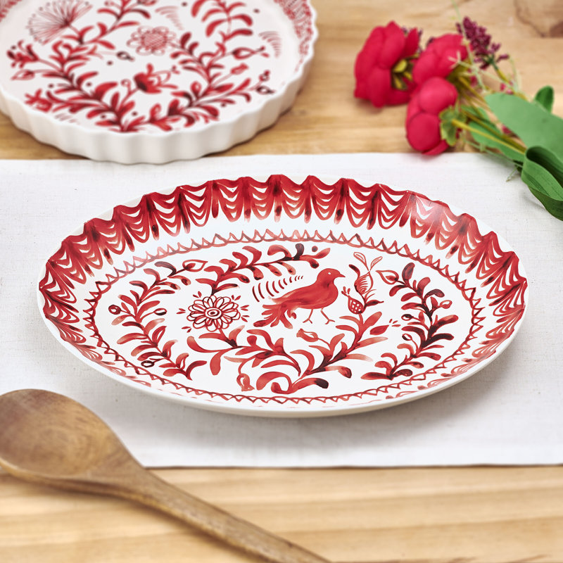 Fitz and Floyd Sicily Red Coupe Platter
