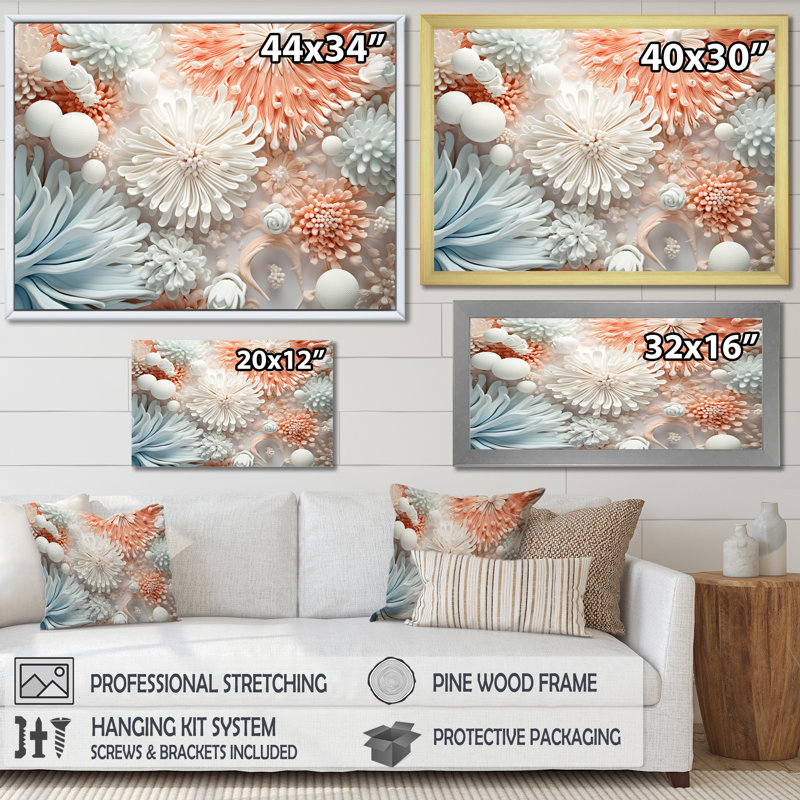 «Colorful Coral Reef Heaven IV», art mural grand corail sous l'eau, Cadre naturel flottant, H 12 po x l 20 po x P 1 po