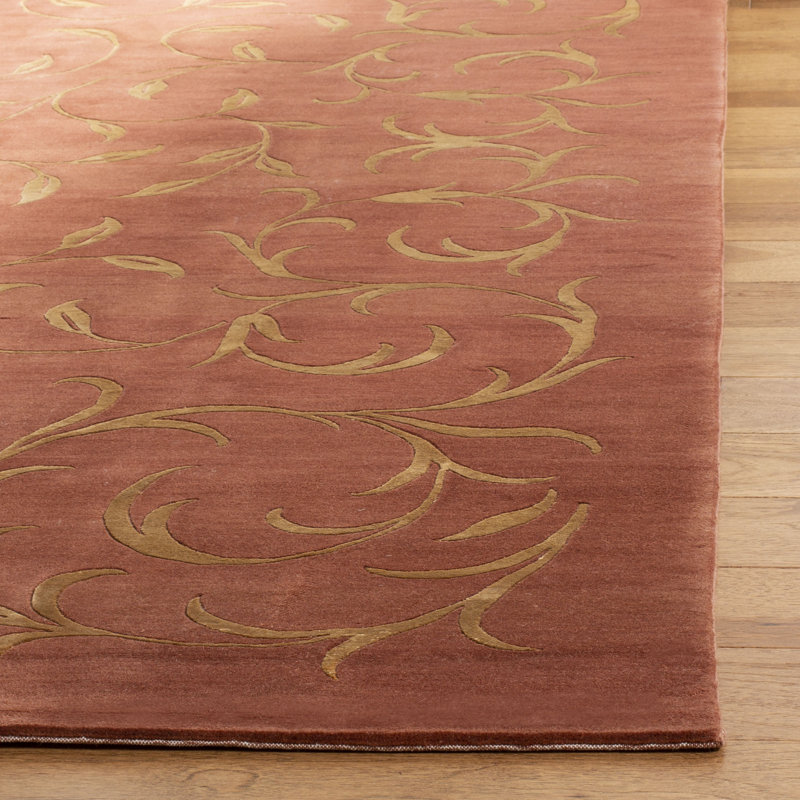 Tapis floral en soie et laine noués à la main Sabha, Tapis de couloir 2 pi 6 po x 12 pi