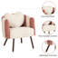  Petal Upholstered Tufted Accent Chair with Heart-shaped Cushion-114308437
