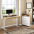 2-Piece Home Office Set – 47.2"W Electric Standing Desk, Rolling Storage Cabinet With 3 Drawers And Door