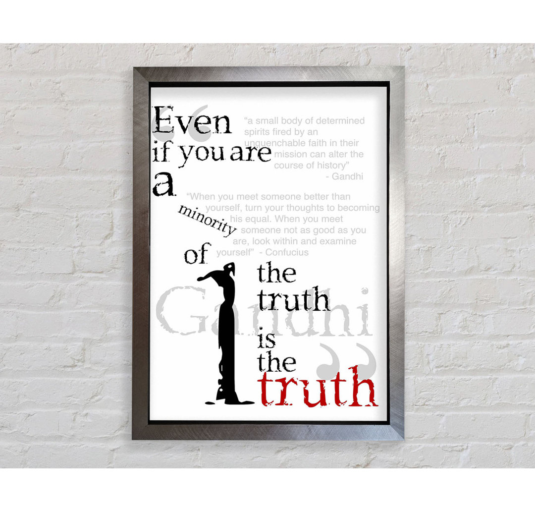 Motivationszitat Gandhi The Truth Is The Truth - Einzelbildrahmen Typografie