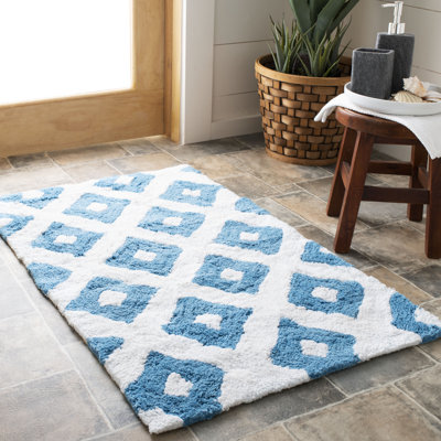 Bradon Bath Hand Tufted Cotton Geometric Rug