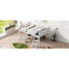 Lit mezzanine en bois blanc avec lit double amovible et amovible
