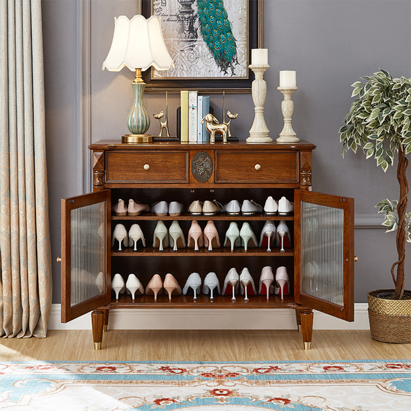 Walnut Solid Wood Sideboard, 35.43” H x 39.37” W x 16.14” D