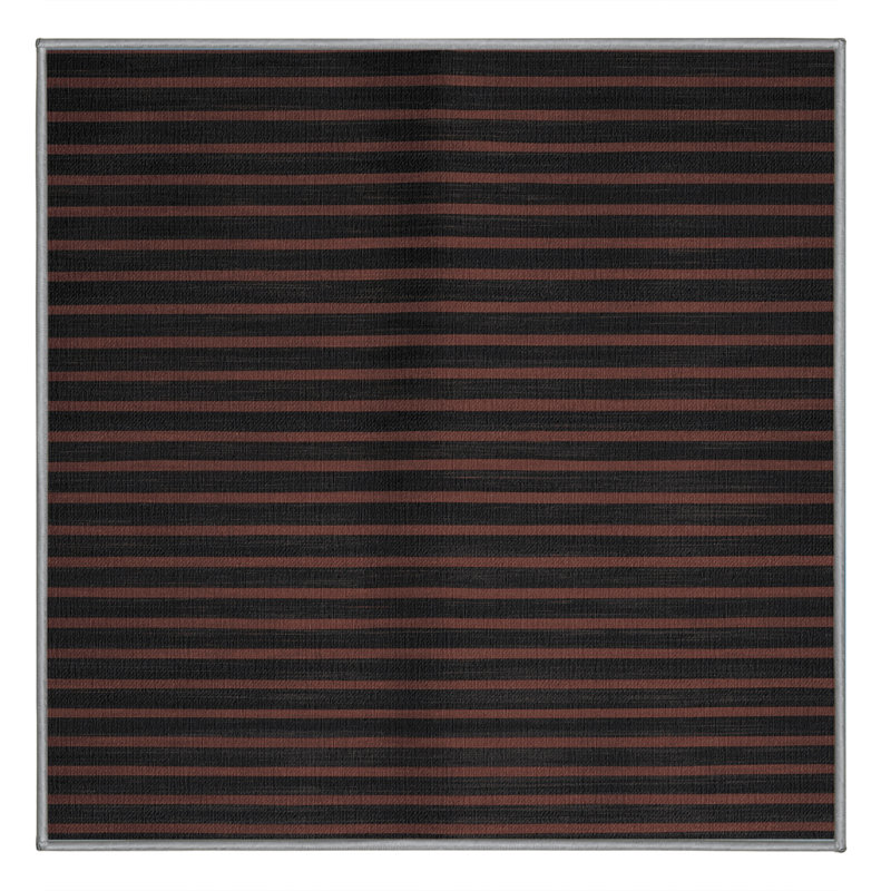 Tapis gris à rayures horizontales lavable à la machine, Carré 4 pi