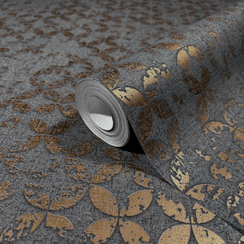 City Romance Abstract Wallpaper, Anthracite