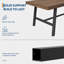 Table de salle à manger industrielle pour 4-6 à 63 po / 55,1 po, plateau en bois rustique et structure en métal robuste, table de ferme moderne pour salle à manger, salon, assemblage facile-133711955