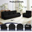 Ensemble de canapé-lit convertible 1 + 3 pièces - inclinable et modulaire avec dossiers réglables à 6 positions, tissu capitonné et poches de rangement - solution de salon peu encombrante-469711776