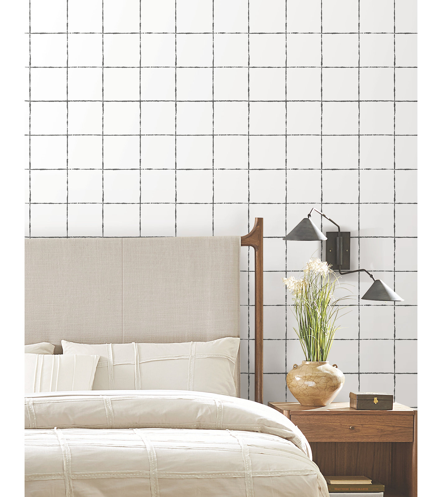 Plaid Wallpaper Double Roll, Black