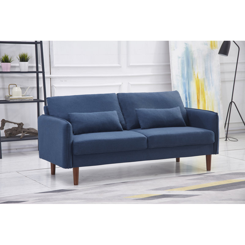 Jacobjames Upholstered 71'' Sofa, Navy Polyester
