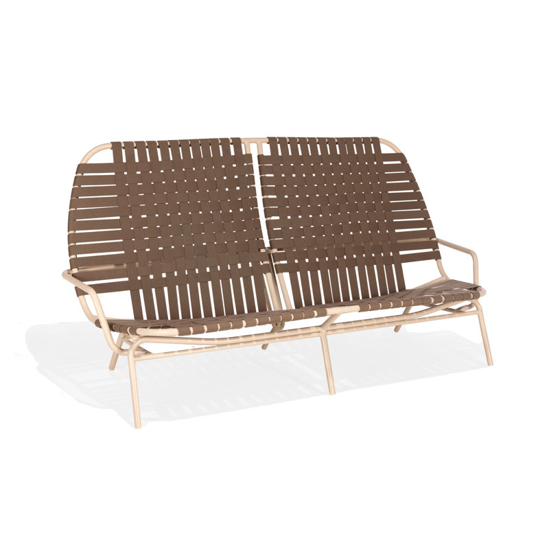 Winston Oceans 75.63'' Brown and Beige Aluminum Outdoor Loveseat