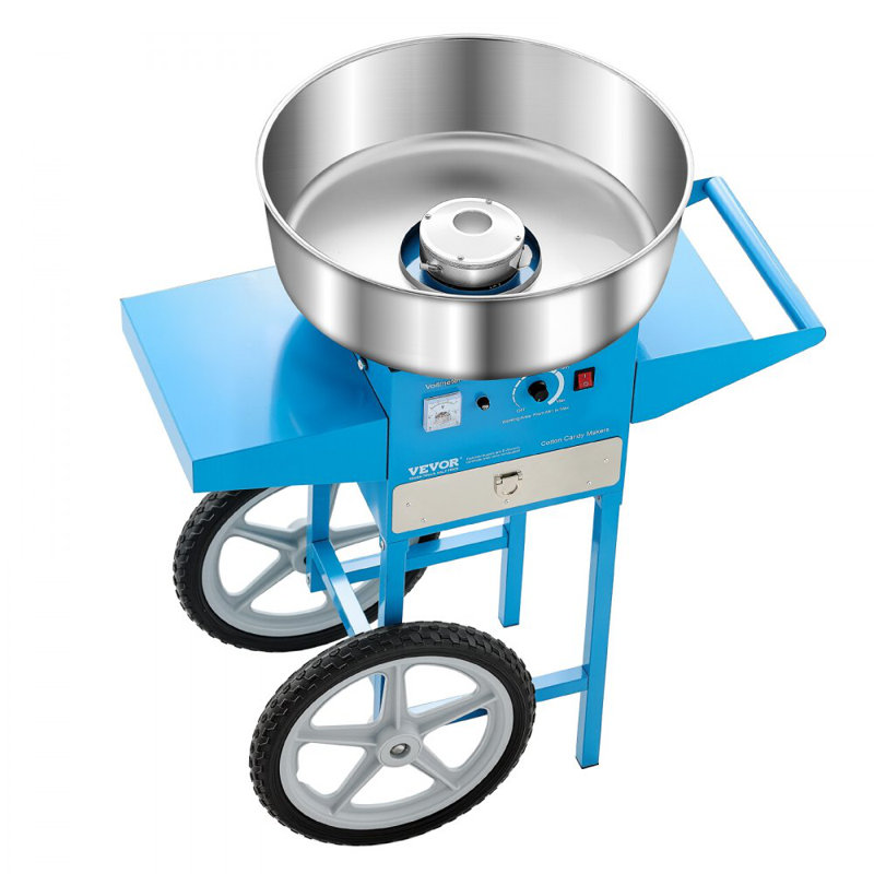 Machine à barbe à papa commerciale avec machine à sucre 1000W, Bleu