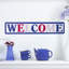 Décoration murale 18 "patriotique en métal" WELCOME "avec étoiles