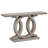55” Farmhouse Console Table with Geometric Wooden Base, Rustic Entryway Sofa Table for Living Room, Hallway, Foyer – Decorative Accent Table for Display and Storage, Grey